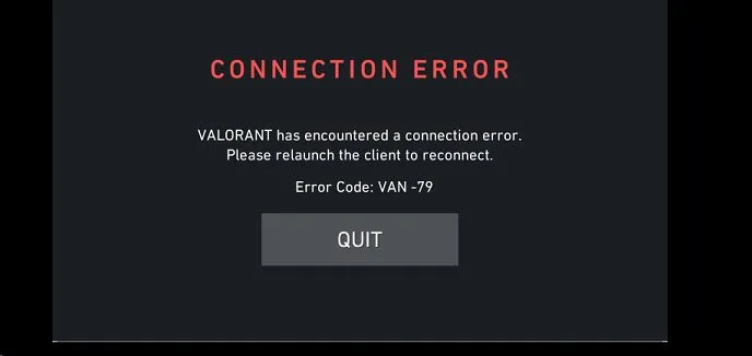 VAN 79 error in Valorant