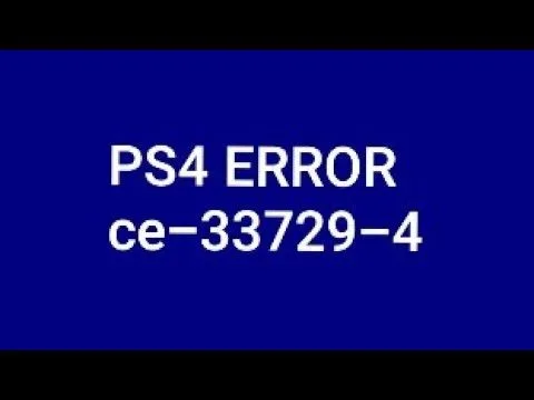 Error Code CE-33729-4