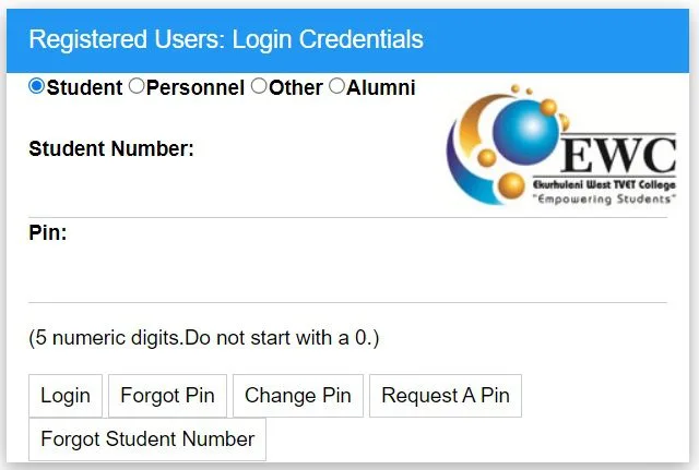 www.ewc.edu.za student portal login